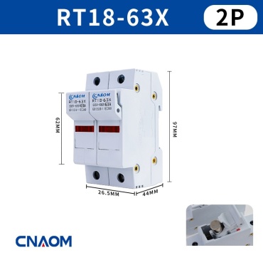 CNAOM держатель предохранителя RT18-63x 2P, 1 шт.