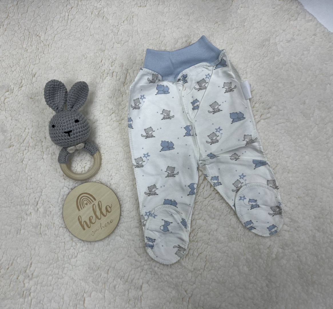 Ползунки Dana Baby белый, голубой