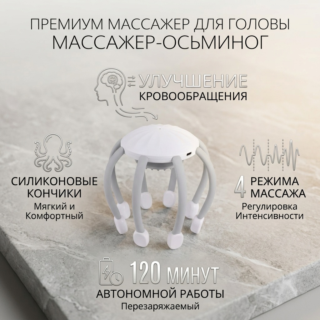 Массажер Осьминог ручной вибрационный