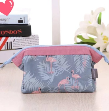 107beauty косметичка полиэстер серый, розовый 13X18 см
