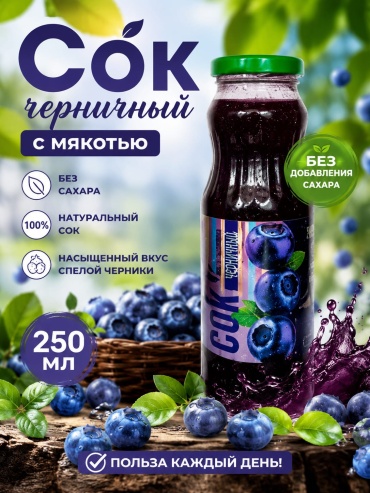 Лукоморье сок черника без сахара 0.25 л
