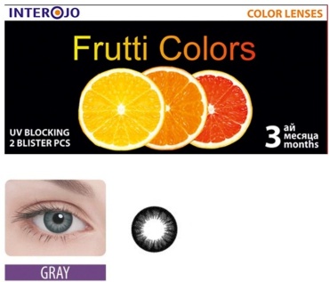 Контактные линзы Interojo Frutti Colors Glamorus Gray -8 кривизна 8.6 на три месяца 2 шт