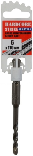 Бур SDS-plus Hardcore 130611KZ, 6х110 мм, 1 шт