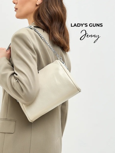 Сумка багет Lady's Guns натуральная кожа бежевый