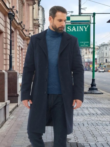 Пальто синий