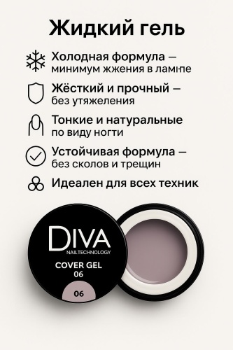 Diva nail technology гель Cover Gel 6 15 мл