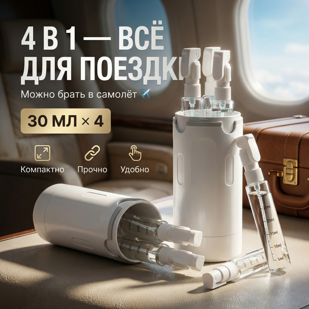 LUXOR_KZ флакон дорожный наливным путем стекло, пластик 120 мл 1 шт