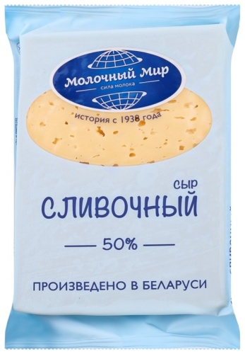 Сыр Молочный Мир сливочный полутвердый сливочный 50% 200 г