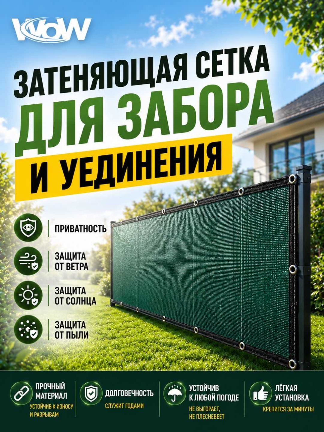 WOW сетка затеняющая 4х8 таблетка, полимер