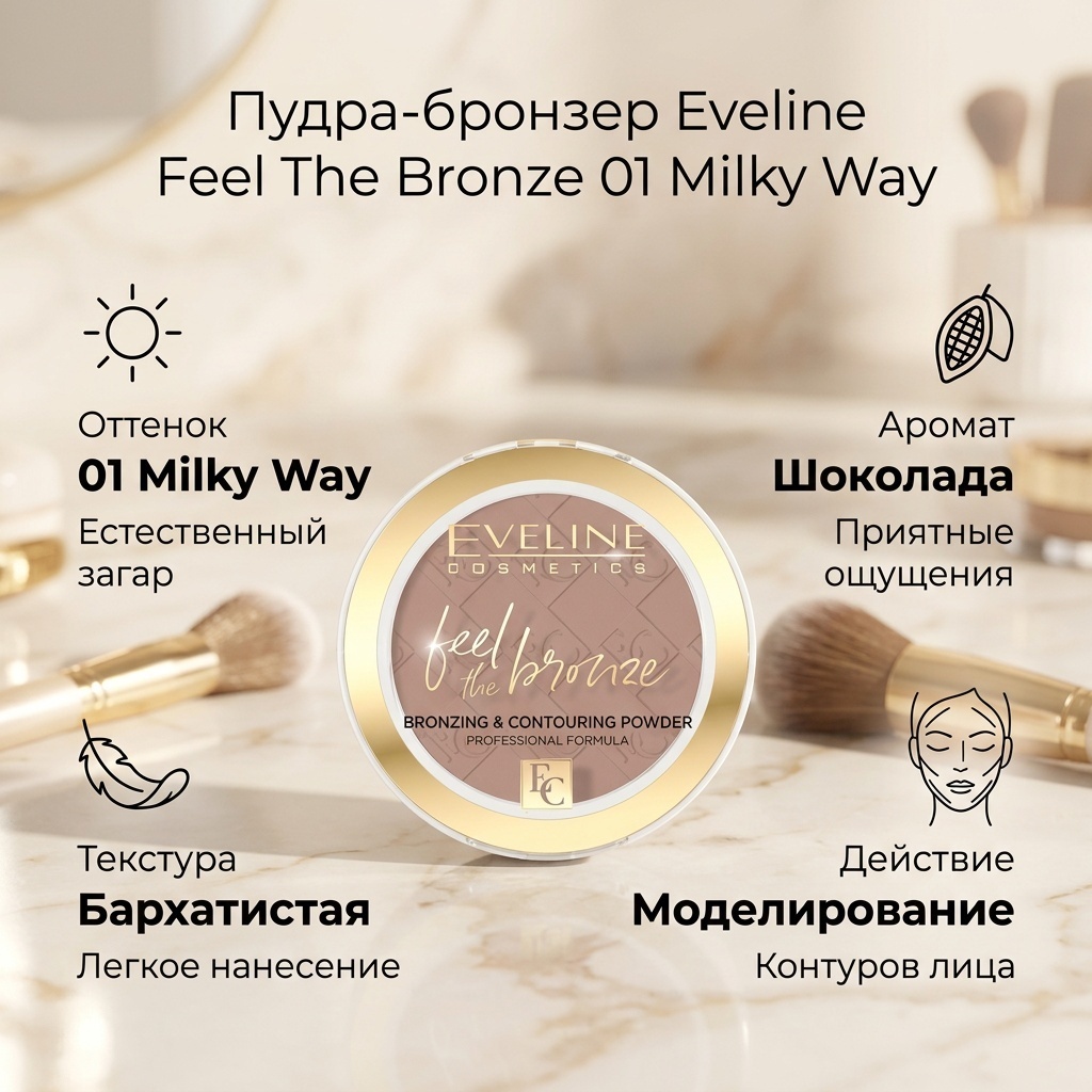Eveline Cosmetics Feel The Bronze пудра-бронзер 01 Milky Way