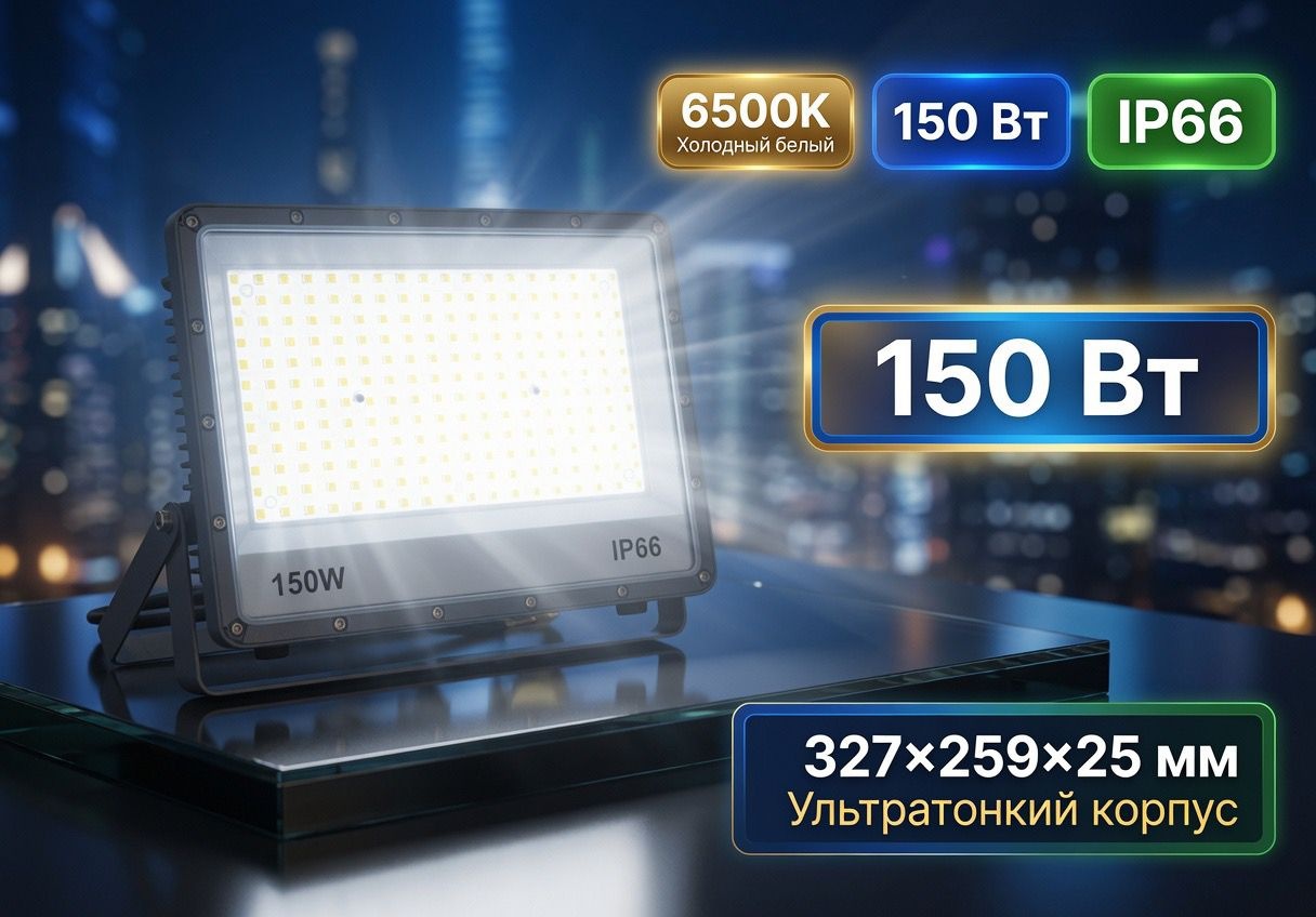 Прожектор на дуге крепления FUR HOUSE 150 Вт, холодный белый