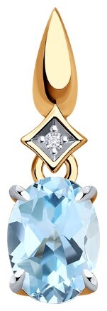 Подвеска Diamant PEN-DI-585-81082037 вес 0.747 г золото, фианит, топаз