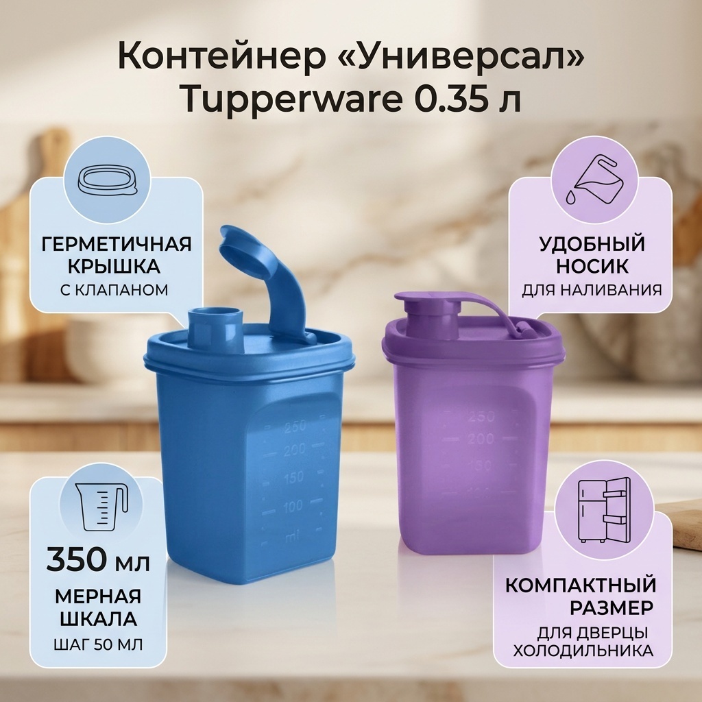 Tupperware контейнер «Универсал», полипропилен, полиэтилен