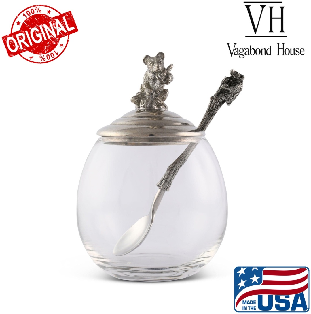 VAGABOND HOUSE банка Handcrafted Little Bear, стекло, металл