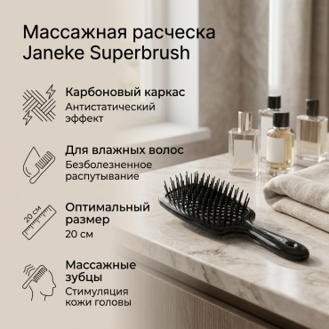 Janeke массажная расческа Superbrush 20 см
