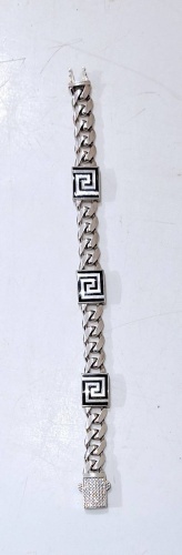 СЕРЕБРИКО 356432 длина 17.5 см, вес 17.4 г серебро, плетение панцирное