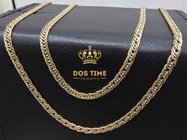 DOS TIME 548389250 длина 55 см, вес 3.5 г золото, плетение тройной ромб