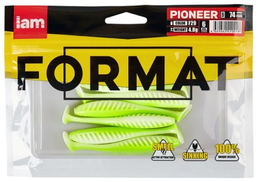 Мягкая приманка IAM Силиконовая приманка FORMAT PIONEER 74mm (6шт.) цвет F29 6 шт 74 мм
