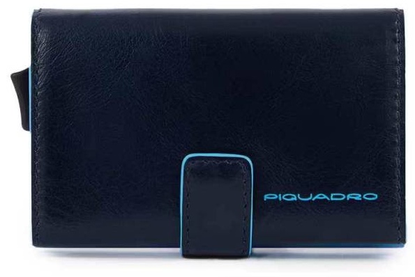 Картхолдер Piquadro металл, натуральная кожа синий