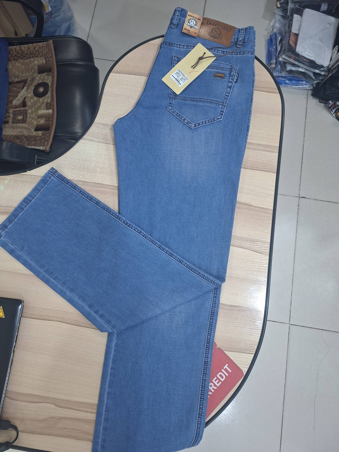 Джинсы прямые голубой