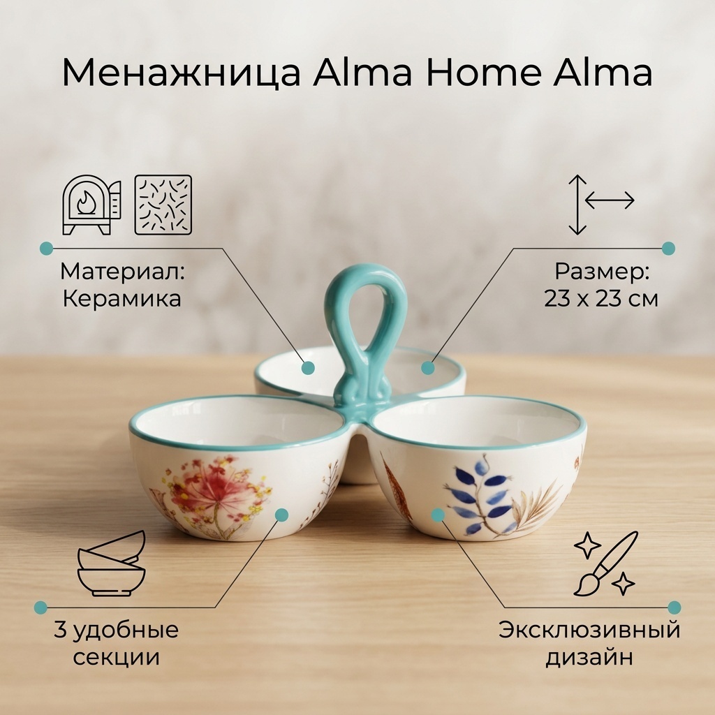 Alma Home менажница Alma фигурная 1 шт