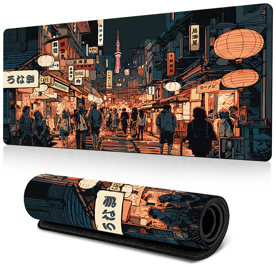 Коврик для мыши Two Hands Up Old Tokyo 900x400x3 мм мультиколор