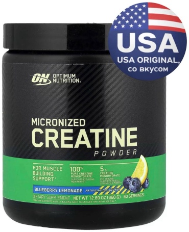 Креатин Optimum Nutrition Micronized Creatine Powder черника, лимонад 360 г