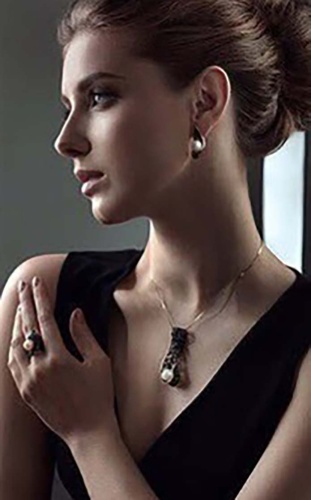 Подвеска De Fleur 53263 вес 9.6 г серебро, жемчуг, культивированный жемчуг