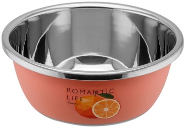 Миска PERFECTO LINEA Romantic life Апельсин 26х26 см, нержавеющая сталь, 1 шт