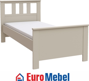 Кровать Euromebel САГА односпальная, 90x200 см (без матраса, без подъёмного механизма) бежевый