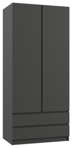 Распашной шкаф Клик Мебель Мадера, 90x210х50 см, графит