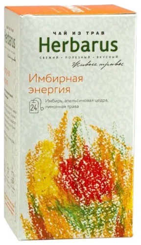 Чай Herbarus Имбирная Энергия травяной листовой 24 пакетика