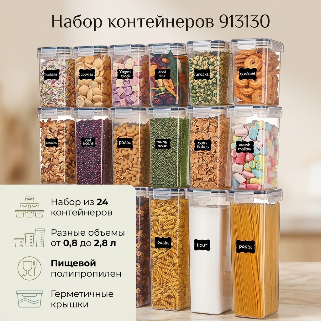 Набор контейнеров 913130, пластик, полипропилен
