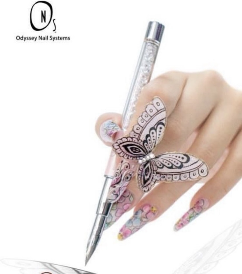 Odyssey nail system кисть для тонких линий стеклопластик, нержавеющая сталь, стекло 1 шт