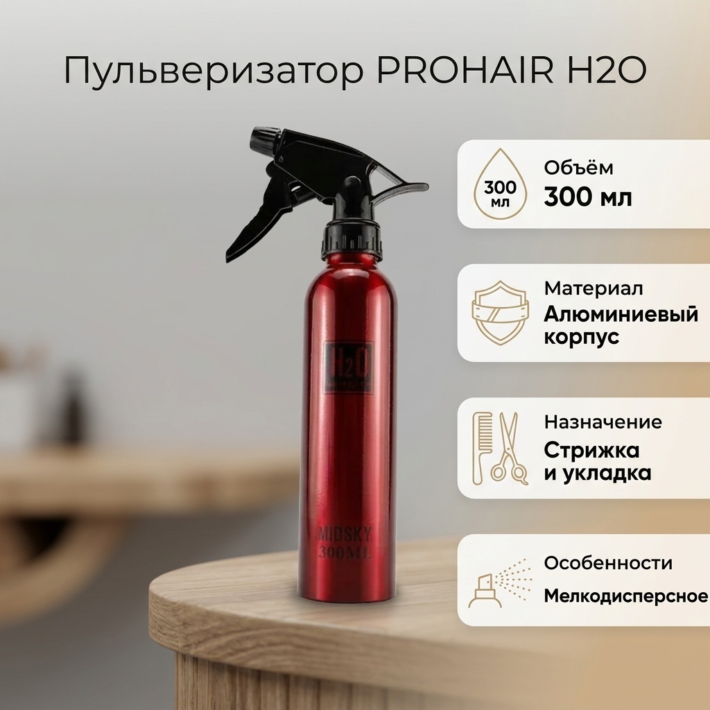 PROHAIR пульверизатор H2O красный