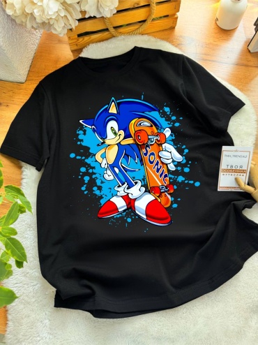 Футболка Соник Sonic  TMH_TREND.KZ черный