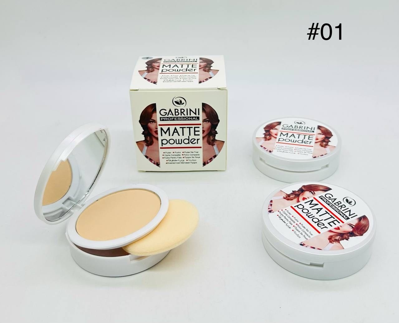 Пудра Gabrini Matte Powder сухая #01 белый