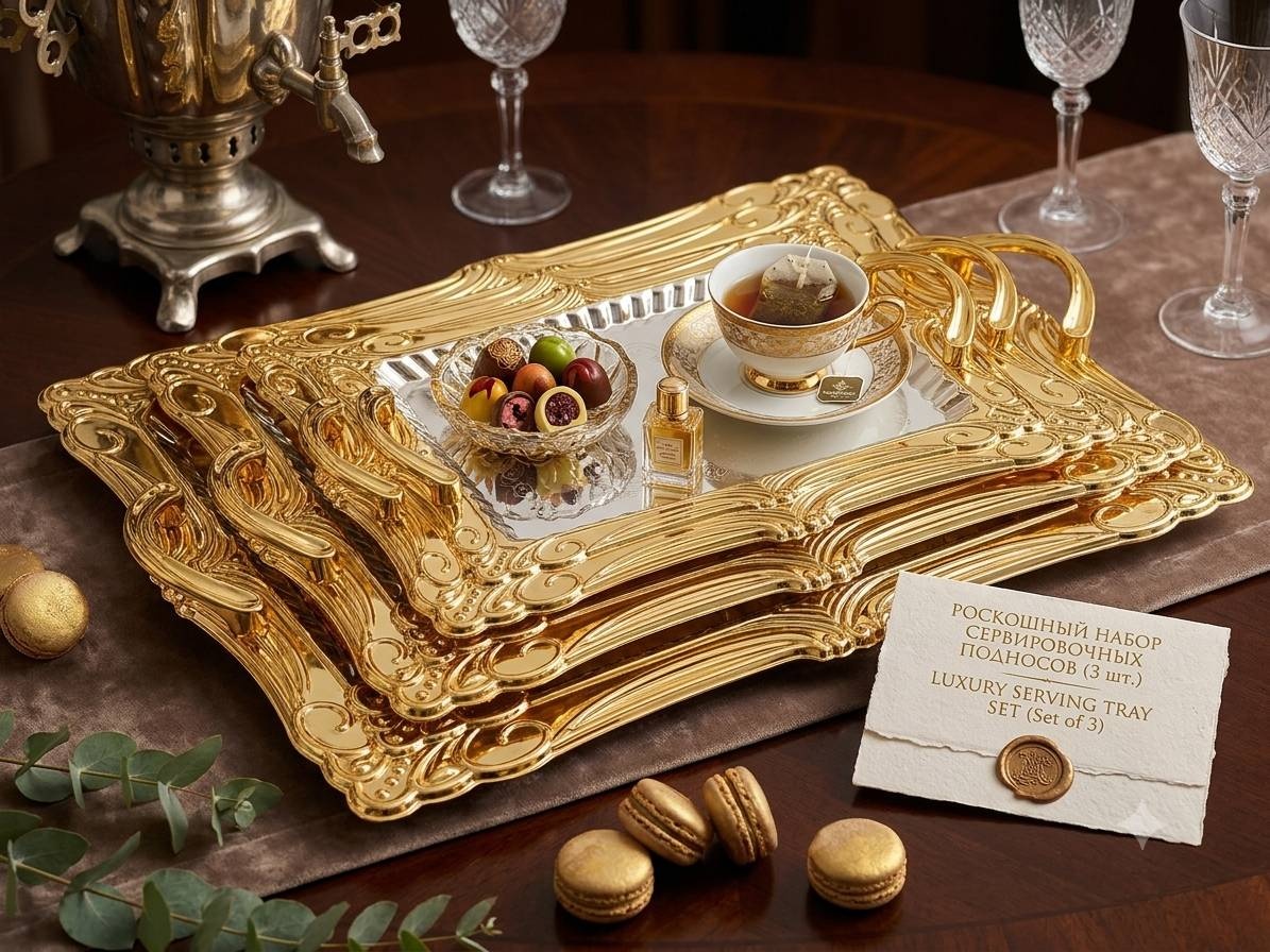 Поднос ZWILLON LUXURY SERVING TRAY SET золотистый