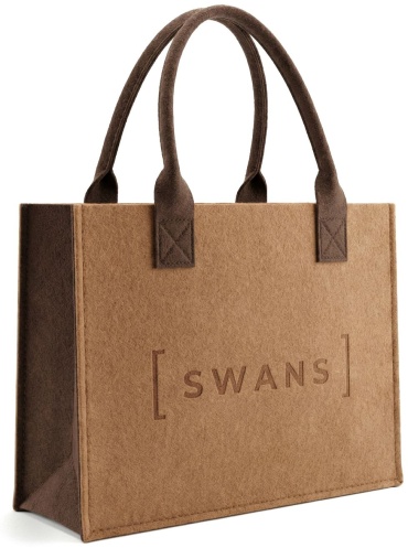 Сумка шоппер SWANS фетр шоколадный, коричневый