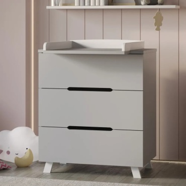 Детский пеленальный комод Incanto Комод Anniken lux 800/3 серый/белый, 45x80x92 см, белый, серый