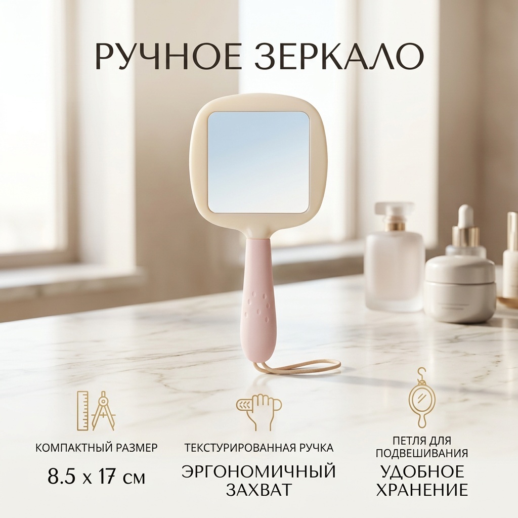Aishu зеркало косметическое 8.5х17 см