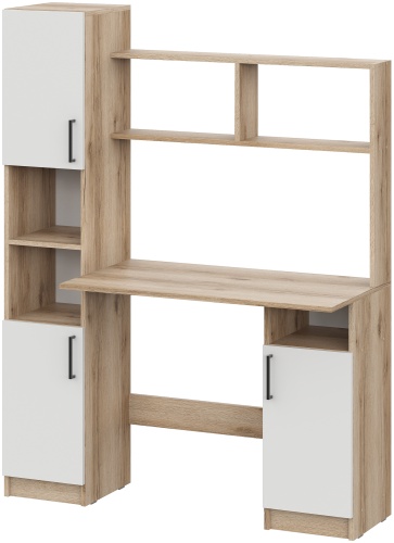 Стол компьютерный с надстройкой GreenMebel СТК-31, 123х55x160 см, белый, коричневый