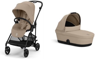 Коляска универсальная 2 в 1 Cybex Melio Carbon Almond Beige, бежевый