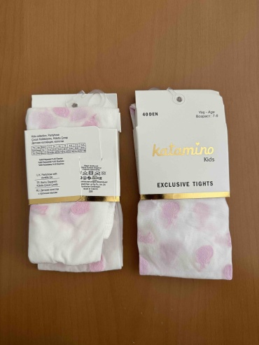 Колготки классические Katamino белый, розовый