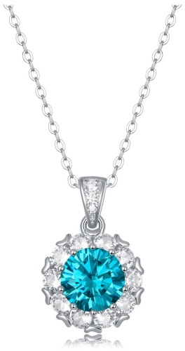 Колье Carat Azure Halo длина 45 см вес 2.55 г серебро, муассанит