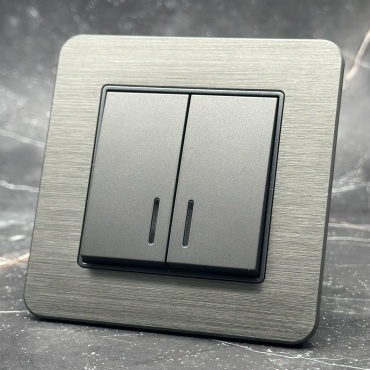 Выключатель клавишный Империя света Aluminum MMC-008, серый