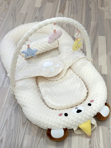 Детский кокон Медведь 60x104x12 см, беспружинный, хлопок