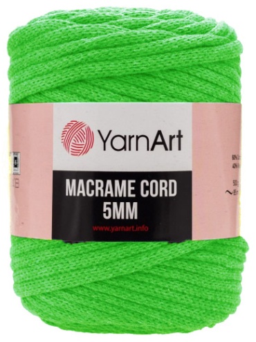 Моток YarnArt Macrame Сord 5мм 802 - Ярко-зеленый 85 м 500 г