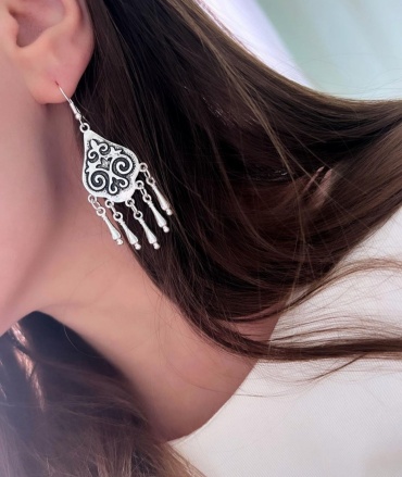 Серьги MAGMA collection бижутерный сплав, мельхиор, без вставок