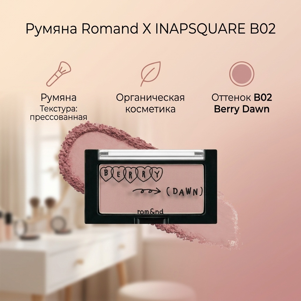 Romand X INAPSQUARE BETTER THAN CHEEK румяна B02 BERRY DAWN